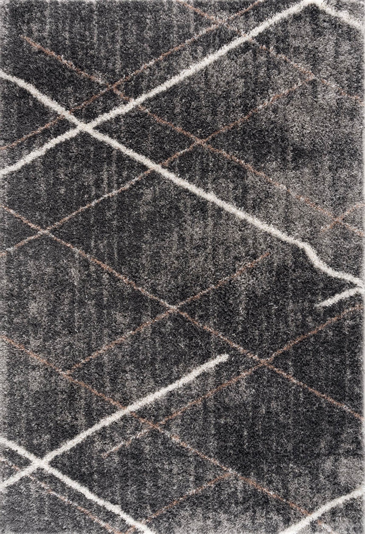 Tapis Arden géométrique contemporain gris et blanc