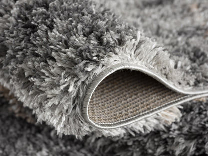 Alfombra peluda geométrica retro gris