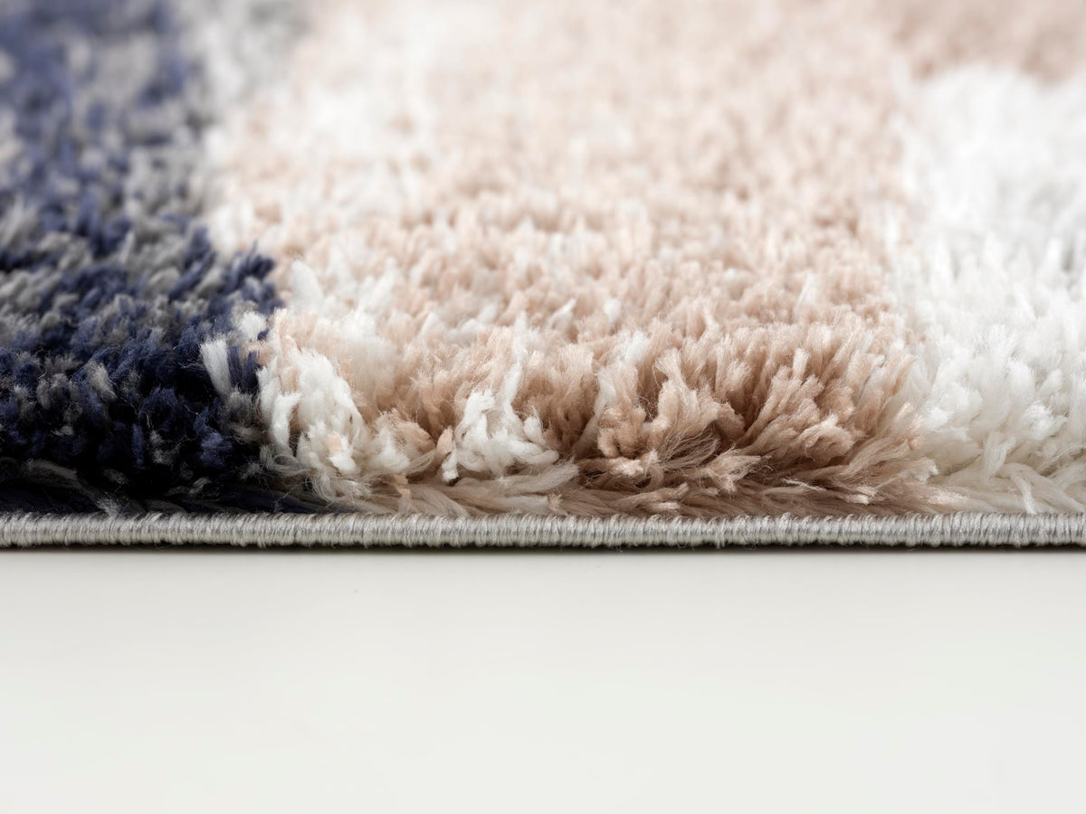 Tapis Cinder abstrait contemporain beige et gris
