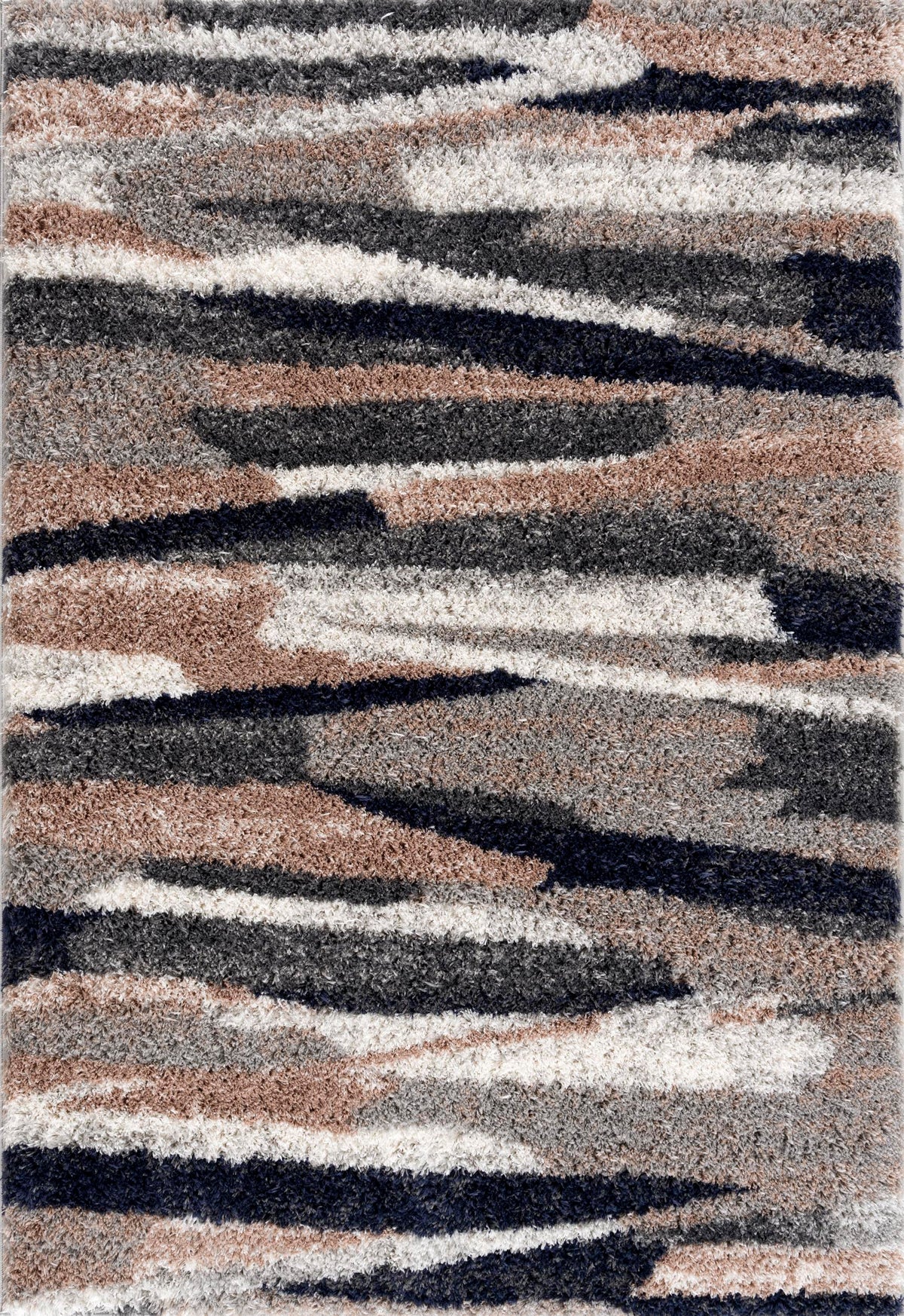 Tapis Cinder abstrait contemporain beige et gris