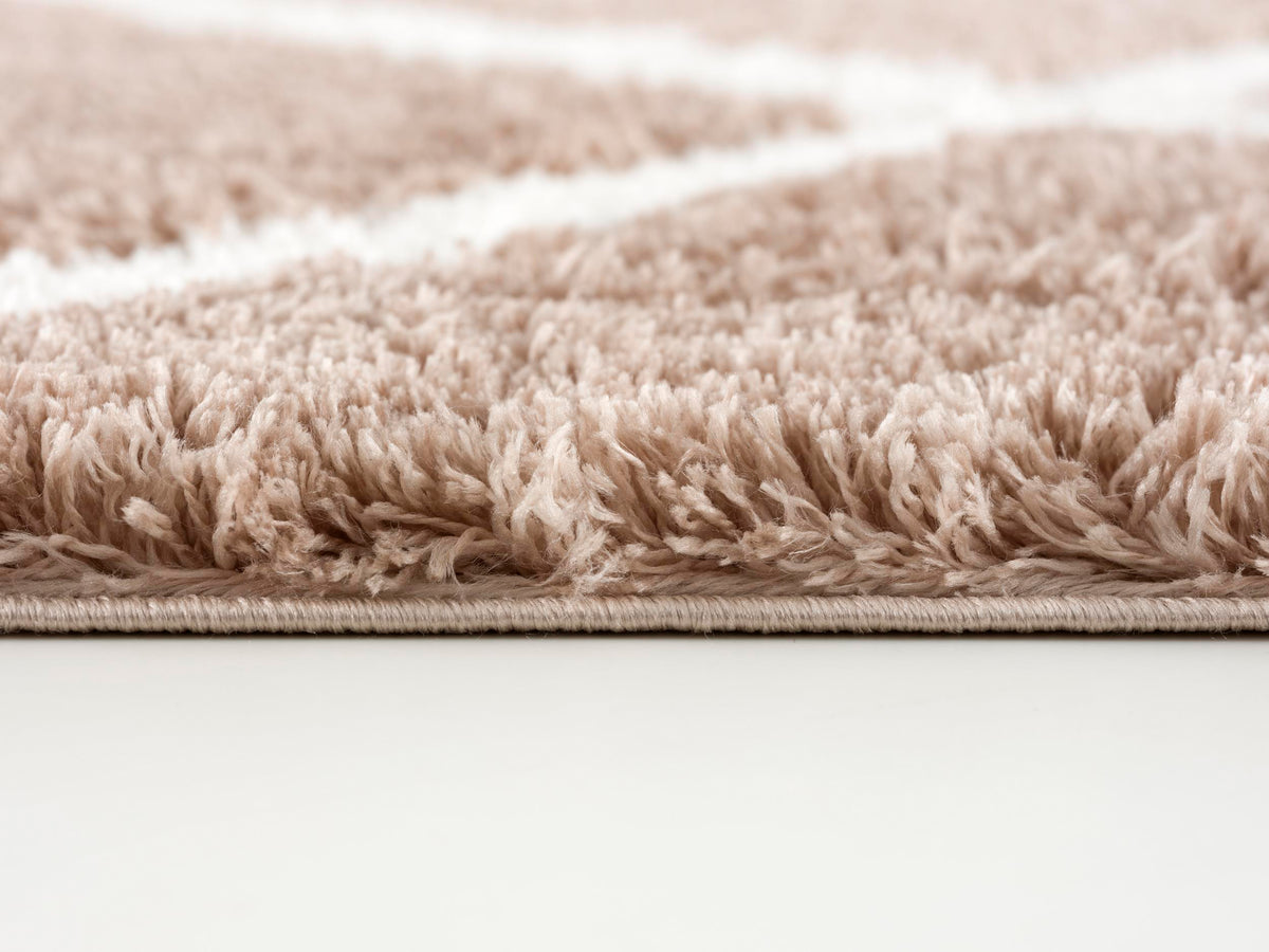 Tapis Terra à treillis contemporain brun et blanc
