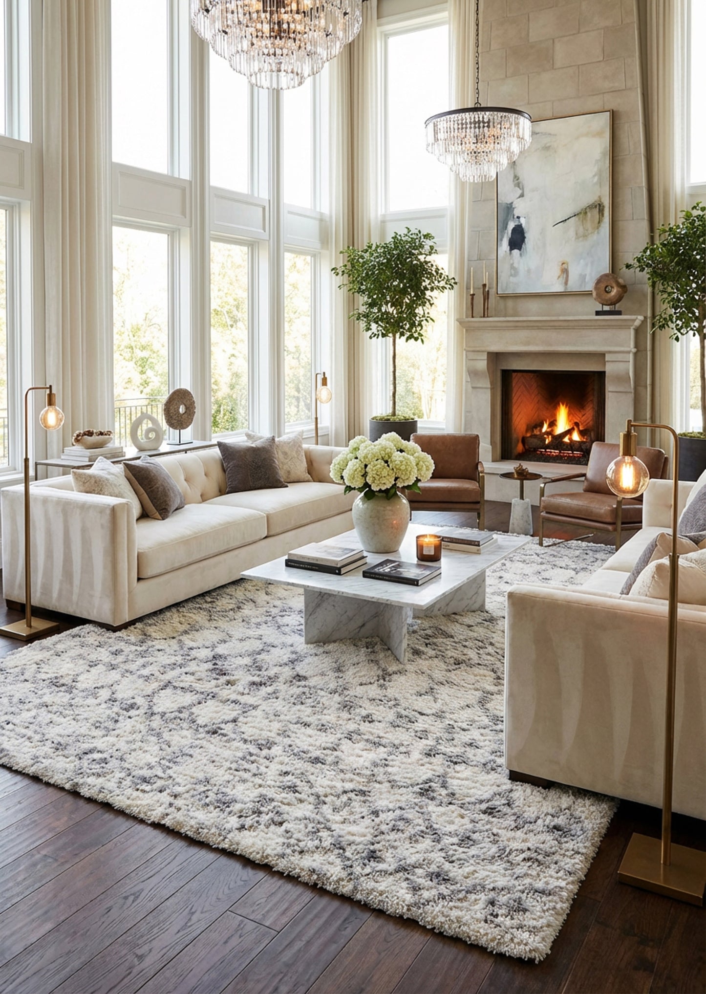 Freya Boho Comtemporary Beige and Grey Indoor Rug