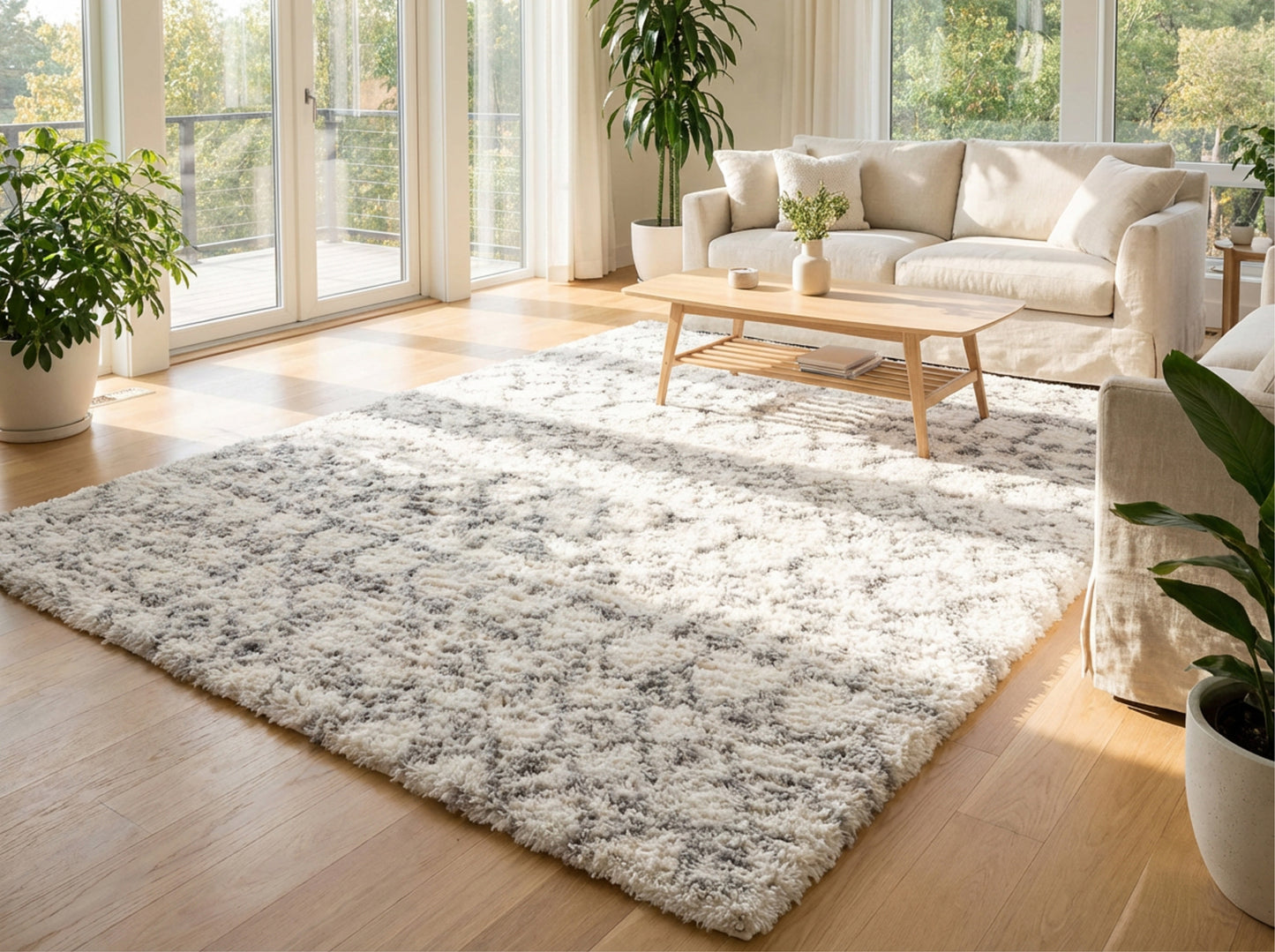 Freya Boho Comtemporary Beige and Grey Indoor Rug