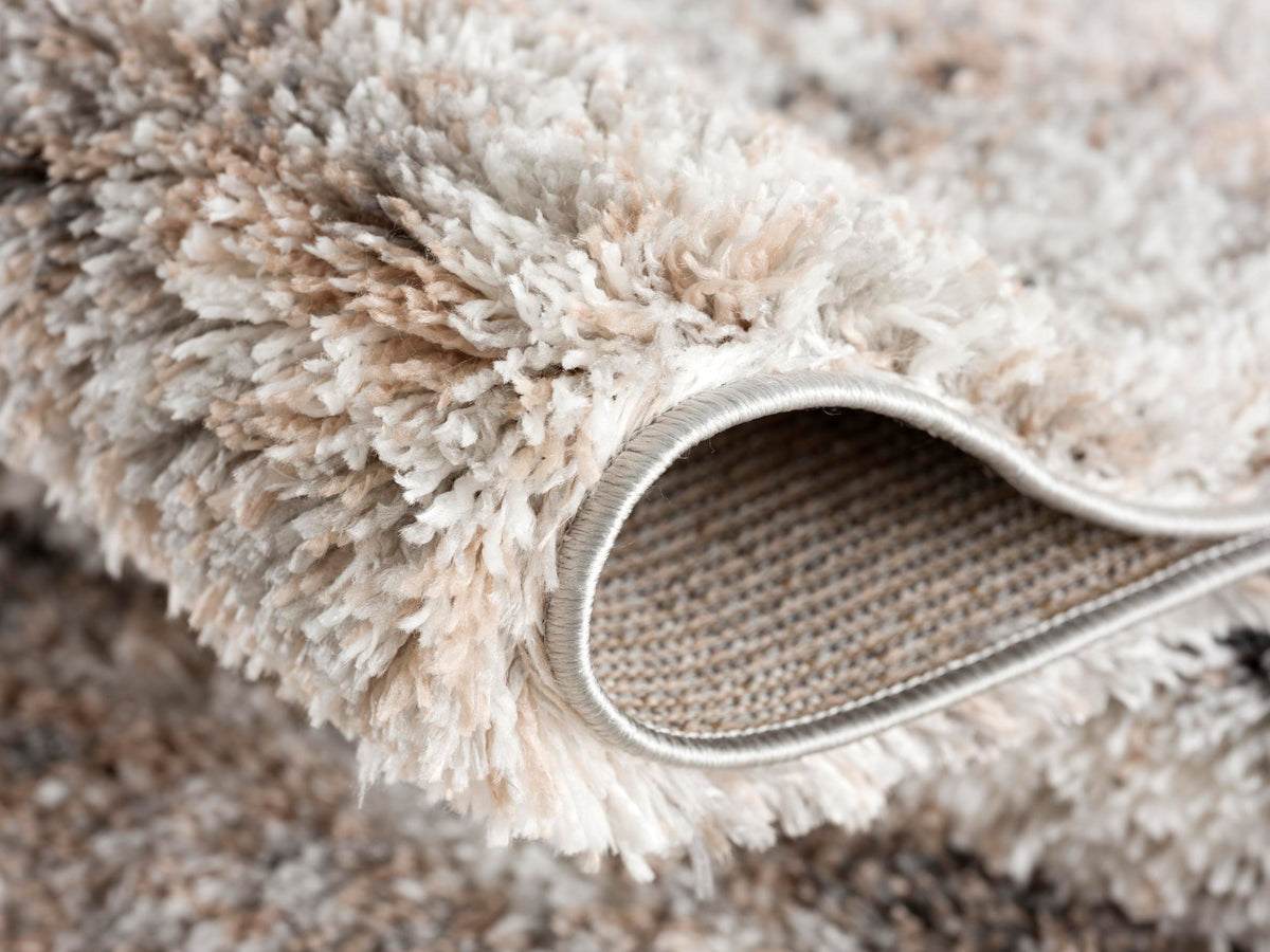 Tapis Soren ton sur ton rayé contemporain beige et marron
