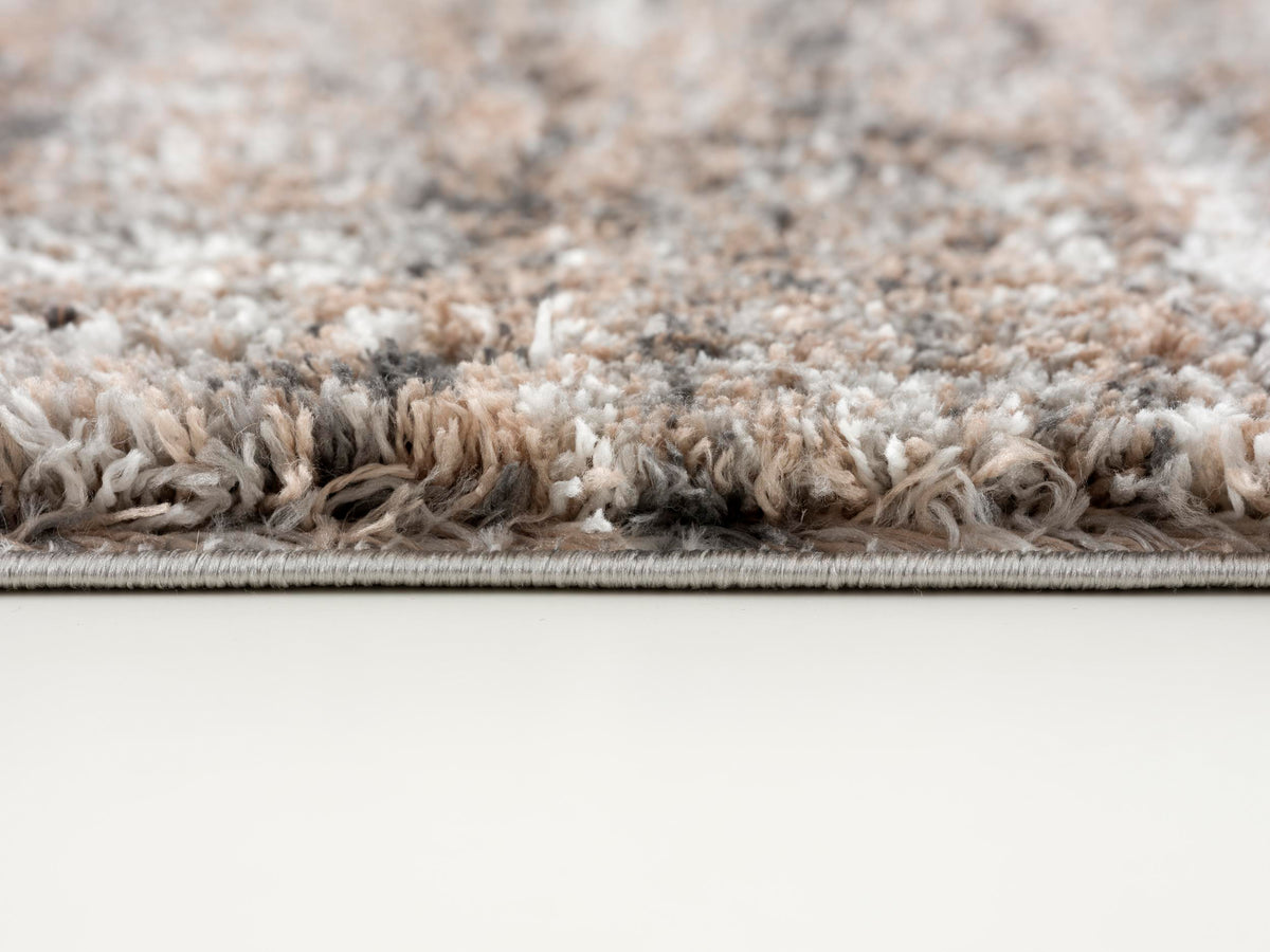 Tapis Soren ton sur ton rayé contemporain beige et marron
