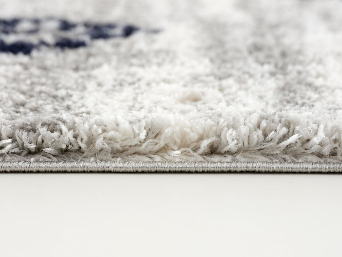 Azel Moroccan Contemporary Grey and Blue Indoor Rug