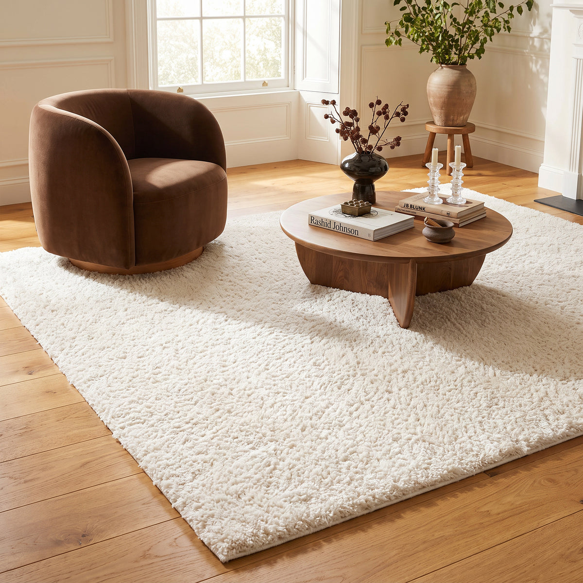 Asahi Solid Contemporary Beige Indoor Rug