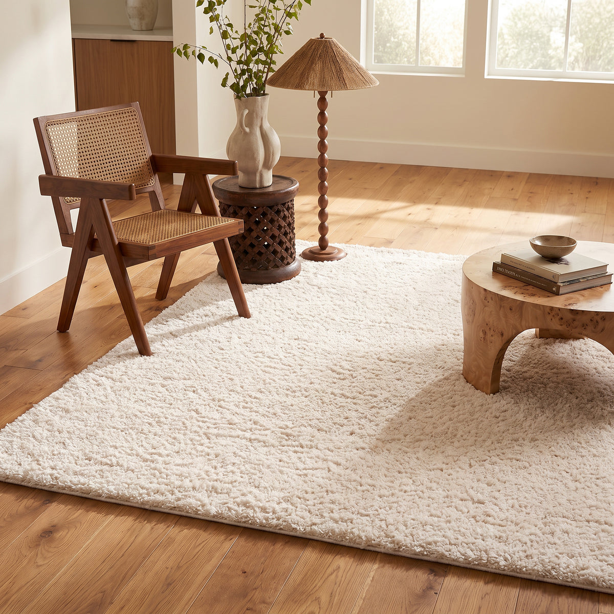 Asahi Solid Contemporary Beige Indoor Rug