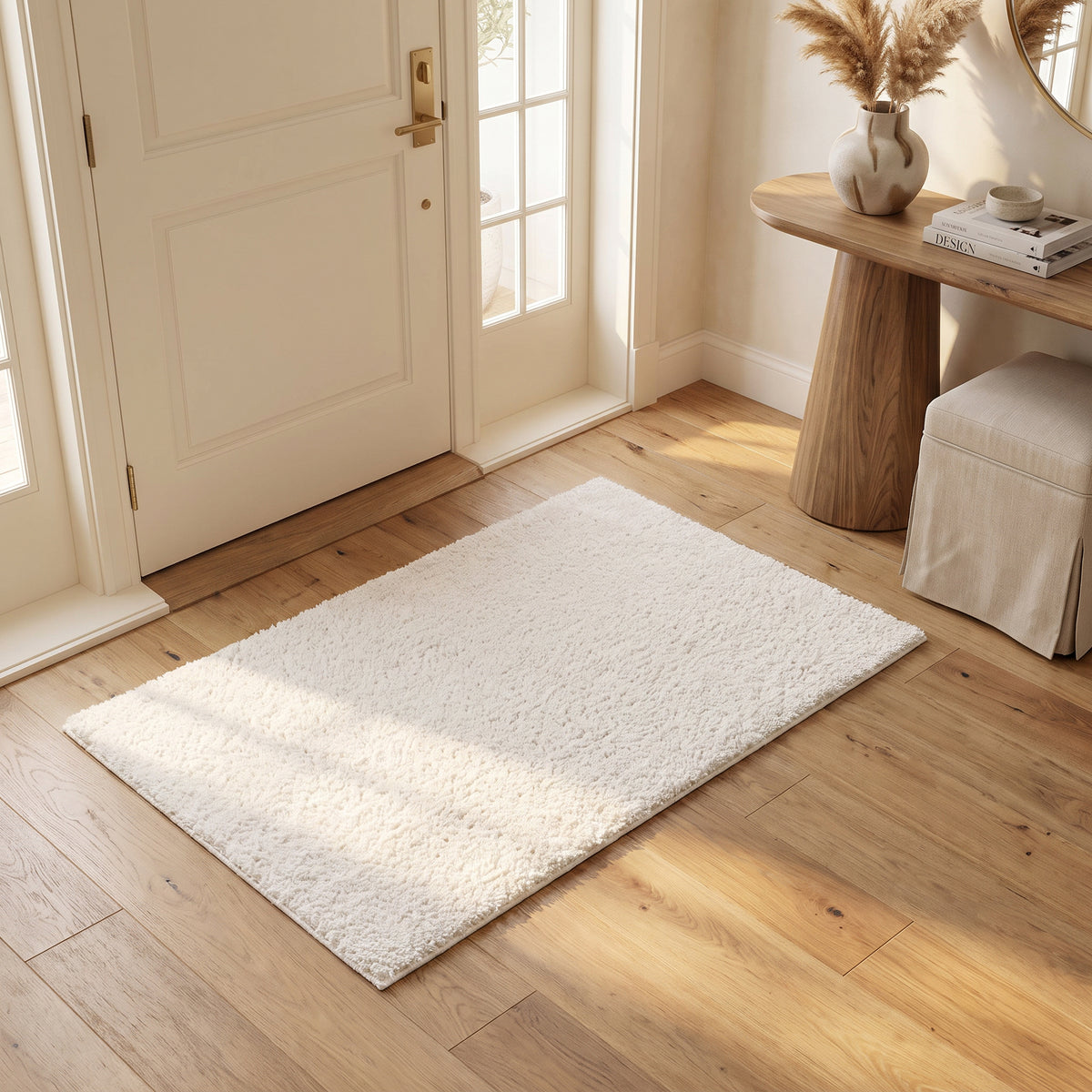 Asahi Solid Contemporary Beige Indoor Rug