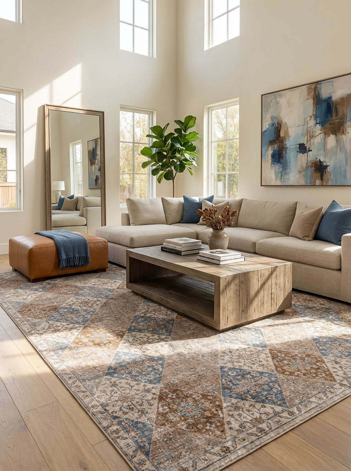 Aruba Traditional Distressed Brown Rug