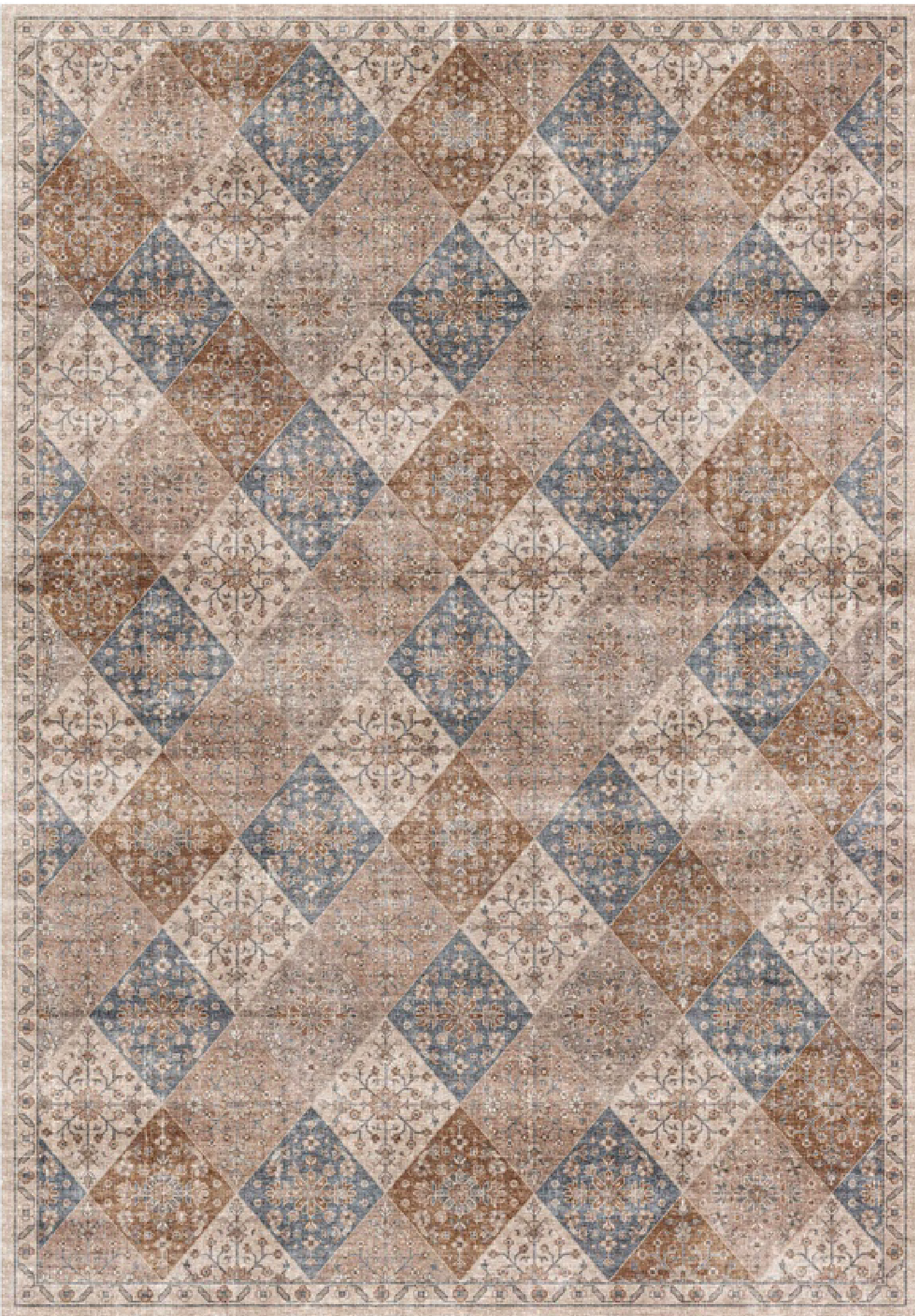 Aruba Traditional Distressed Brown Rug