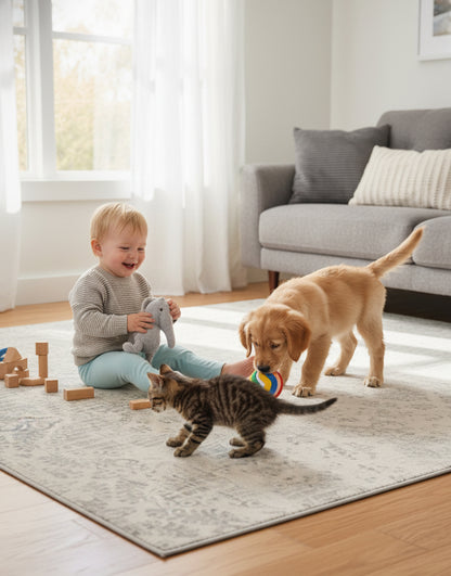 Alfombra contemporánea abstracta beige Havana