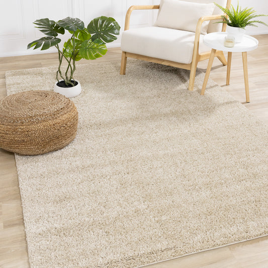 Tapis moderne uni beige ton sur ton