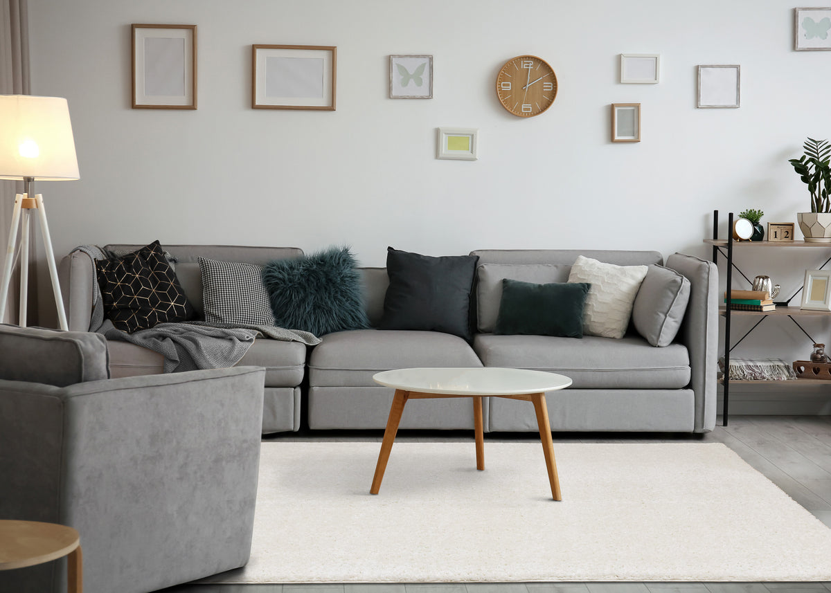 Modern Tonal Solid Cream Area Rug
