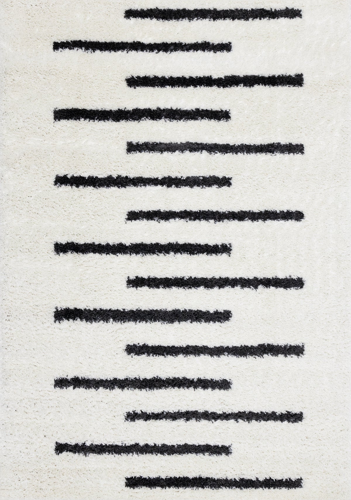 Tapis contemporain rayé crème
