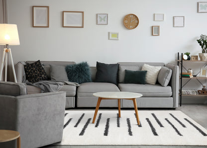 Contemporary Stripes Cream Area Rug