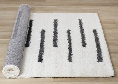 Contemporary Stripes Cream Area Rug