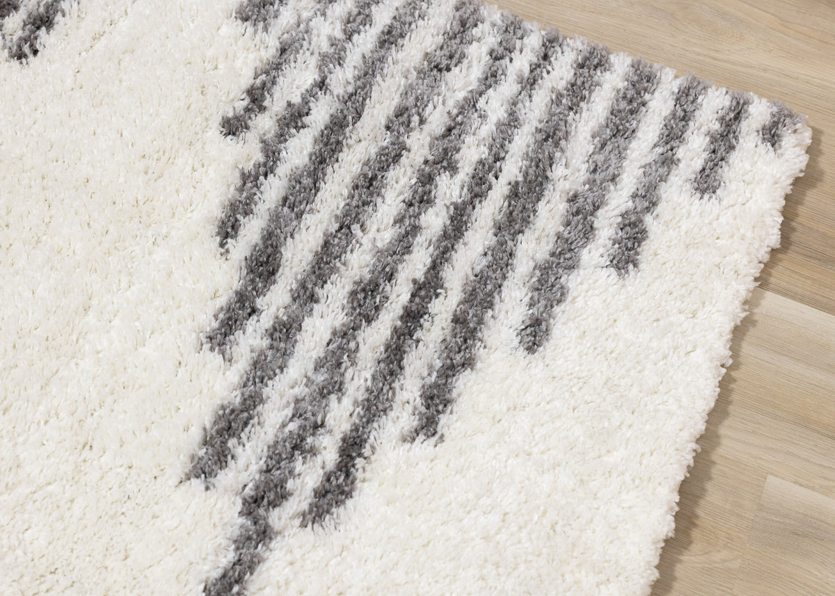 Mid-Century Geometric Cream Area Rug