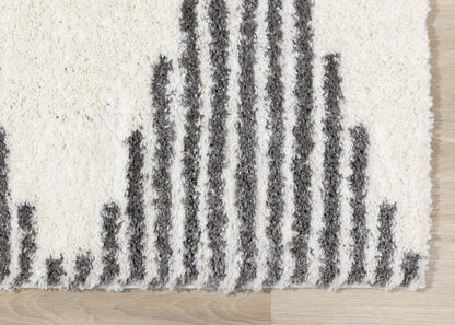 Mid-Century Geometric Cream Area Rug