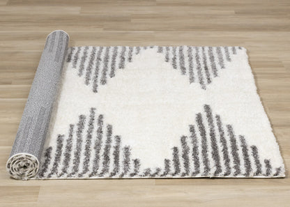 Mid-Century Geometric Cream Area Rug