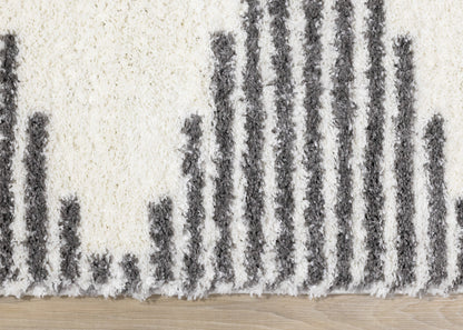 Mid-Century Geometric Cream Area Rug
