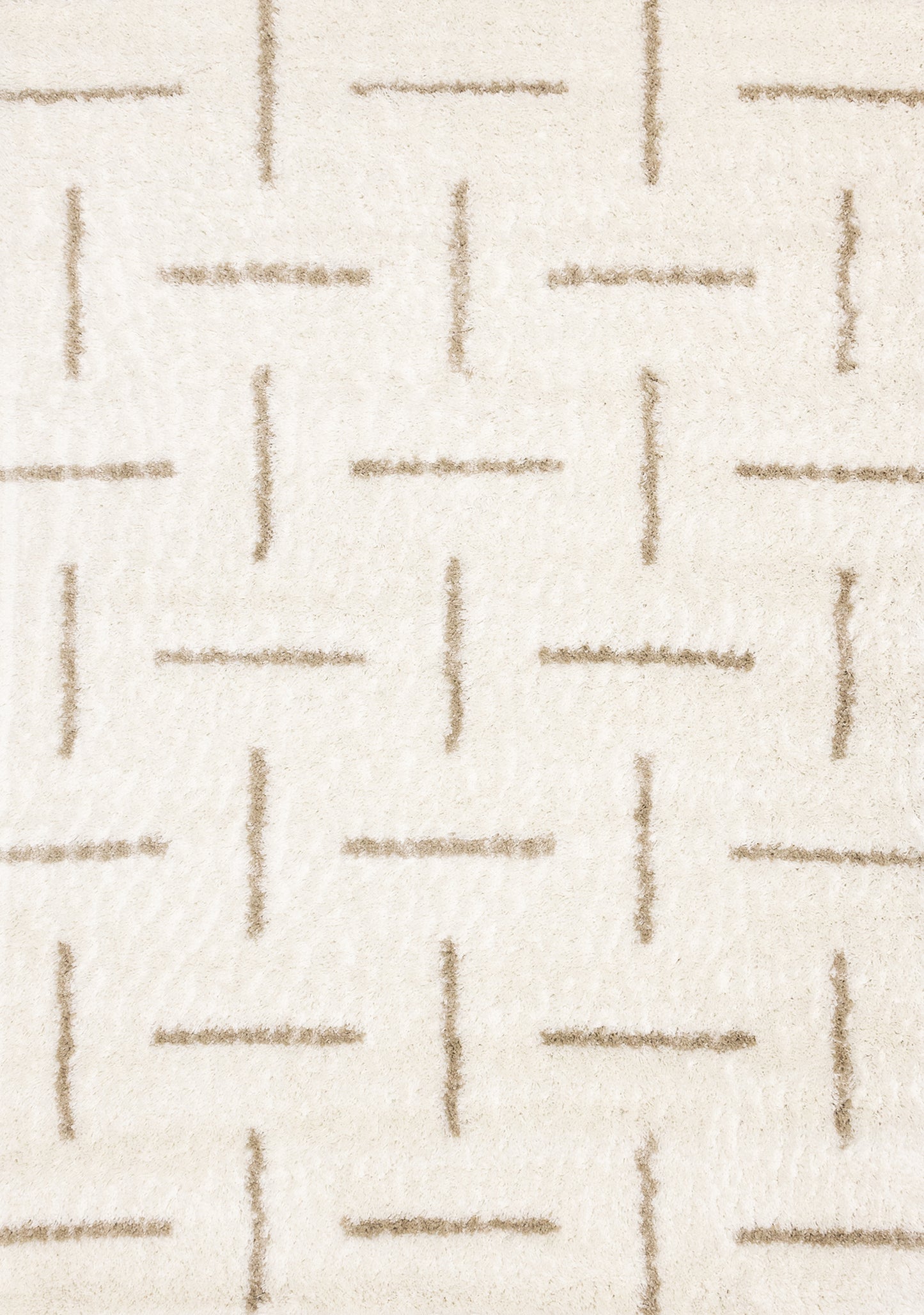 Contemporary Stripes Tonal Solid Cream Area Rug
