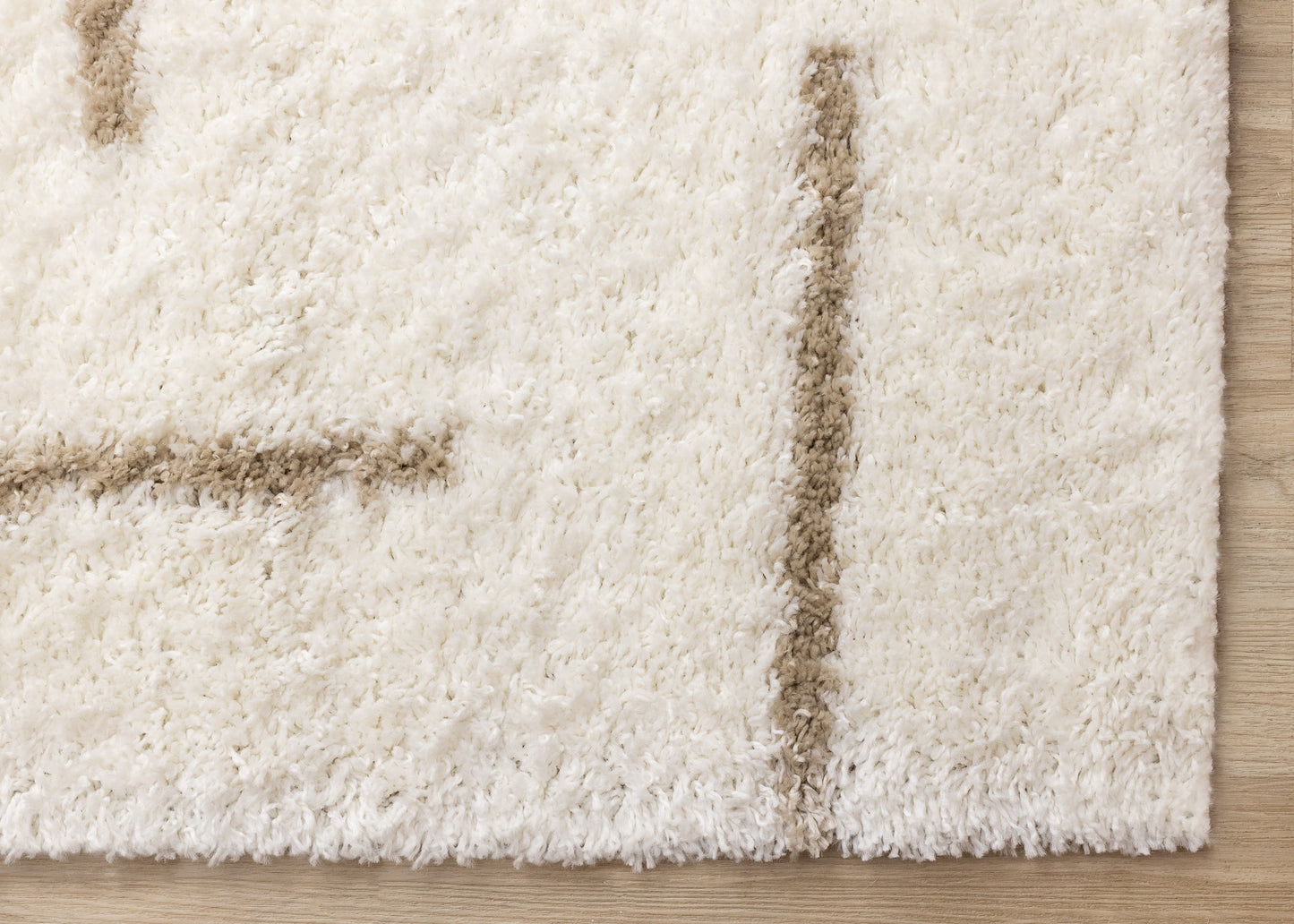 Contemporary Stripes Tonal Solid Cream Area Rug