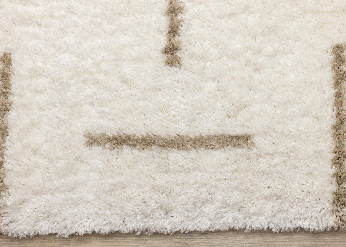 Contemporary Stripes Tonal Solid Cream Area Rug