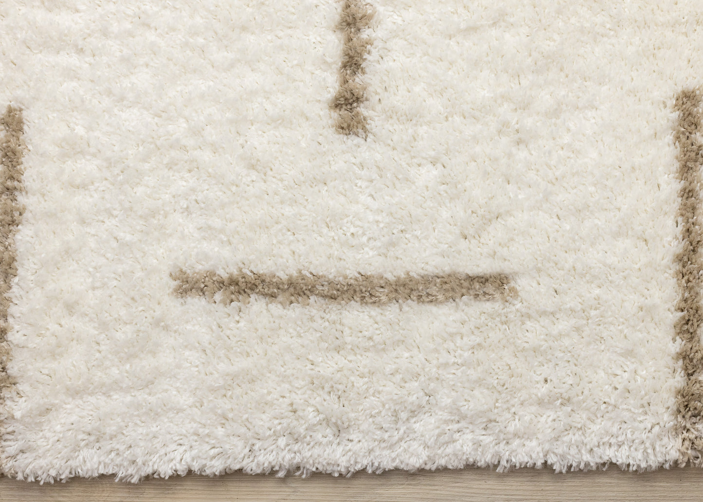 Contemporary Stripes Tonal Solid Cream Area Rug