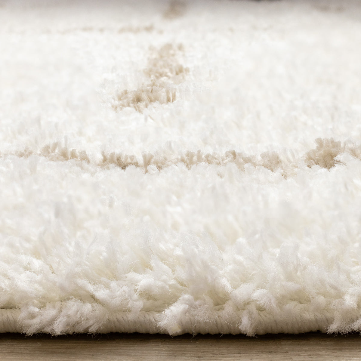 Contemporary Stripes Tonal Solid Cream Area Rug