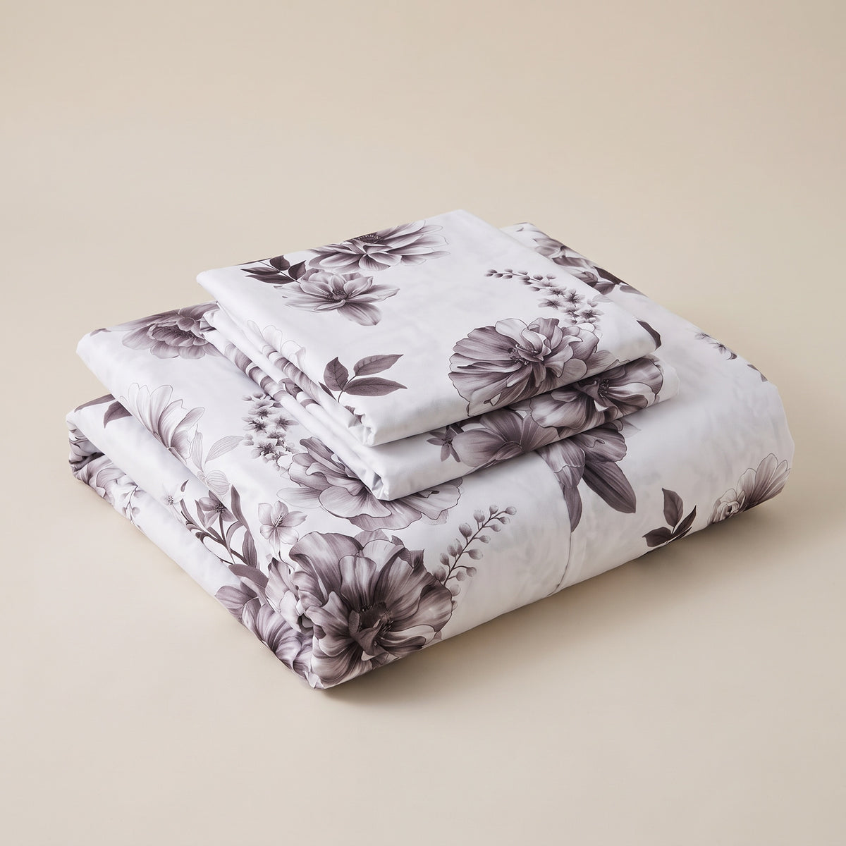 Juno Jacquard Microfiber White and Plum Duvet Cover Set