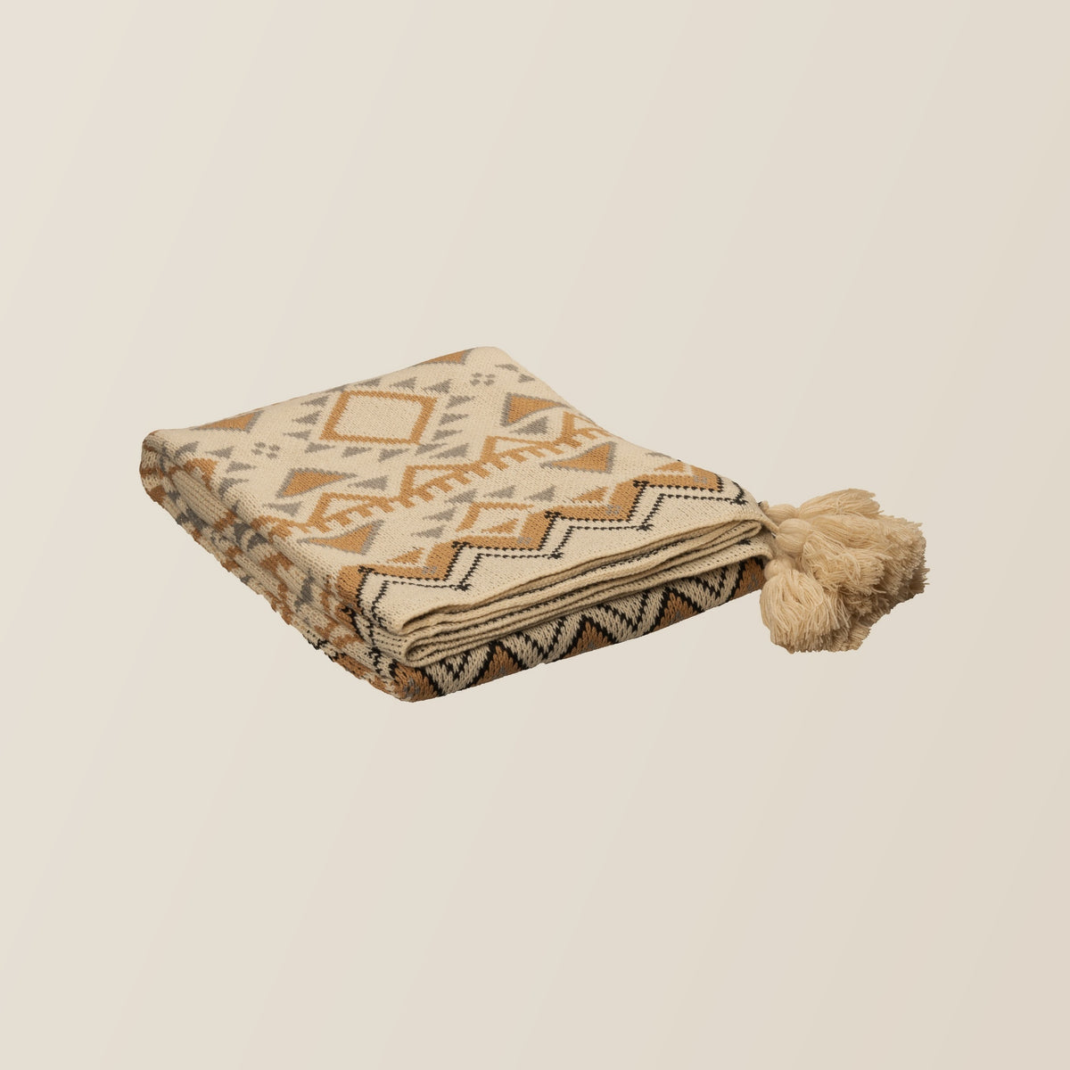 Alden Acrylic Beige, Rust and Black Throw