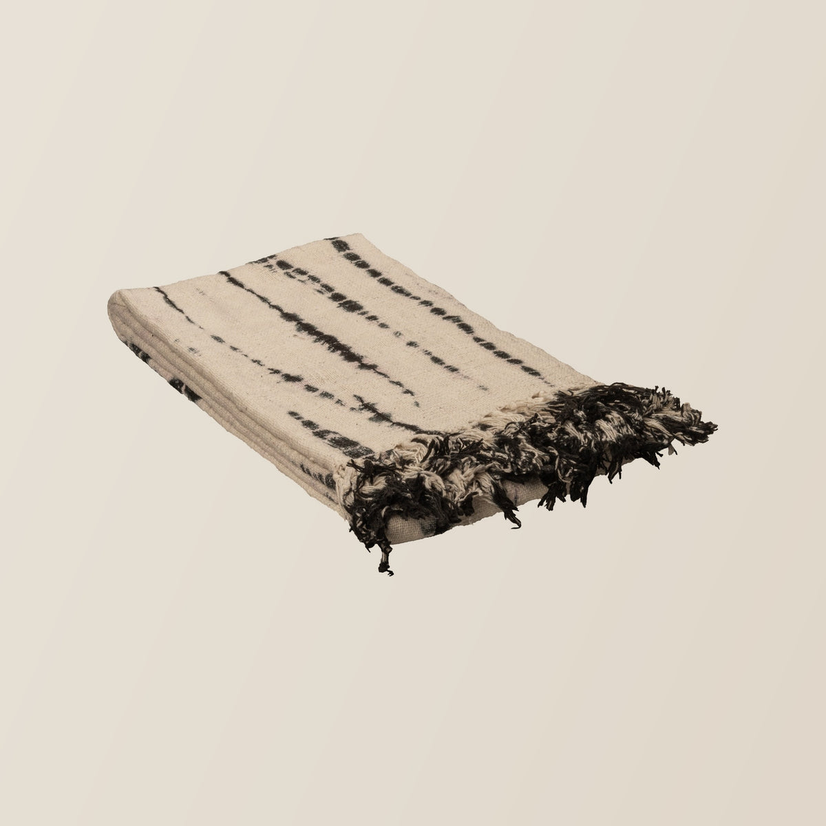 Sova Cotton Black and White Striped Throw