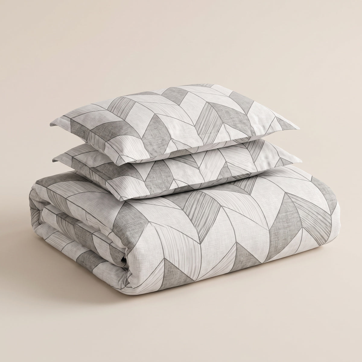 Isla Jacquard Microfiber Grey Duvet Cover Set