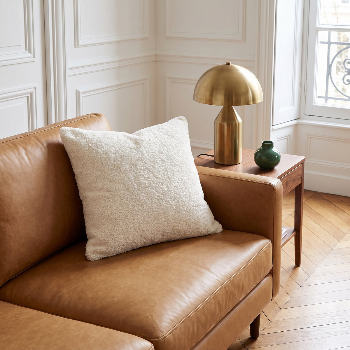 Orla Textured White Square Pillow