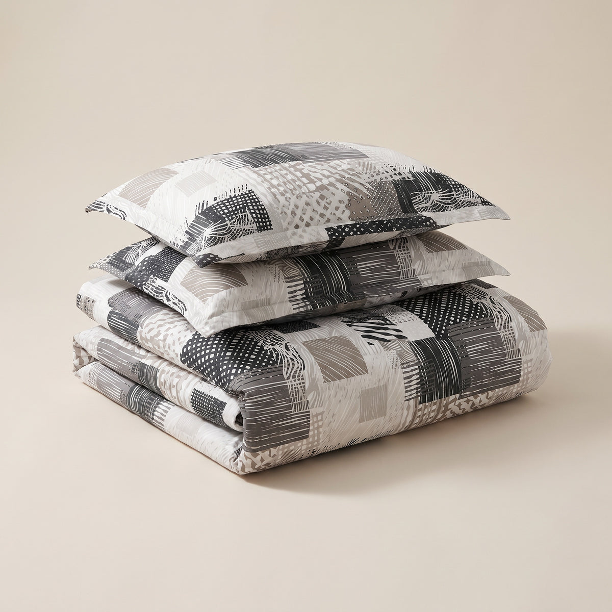 Juno Jacquard Microfiber Taupe Duvet Cover Set