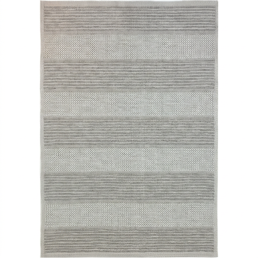 Abstract Modern Grey and Beige Outdoor Rug