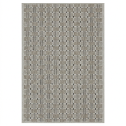 Geometric Modern Grey and Beige Outdoor Rug