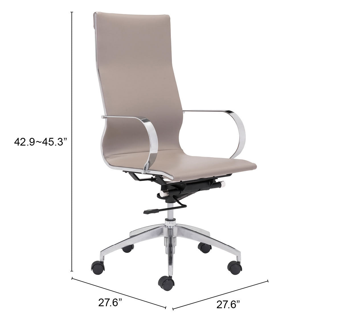 High Back Office Chair Taupe - Modern & Ergonomic Seating for Home & Office