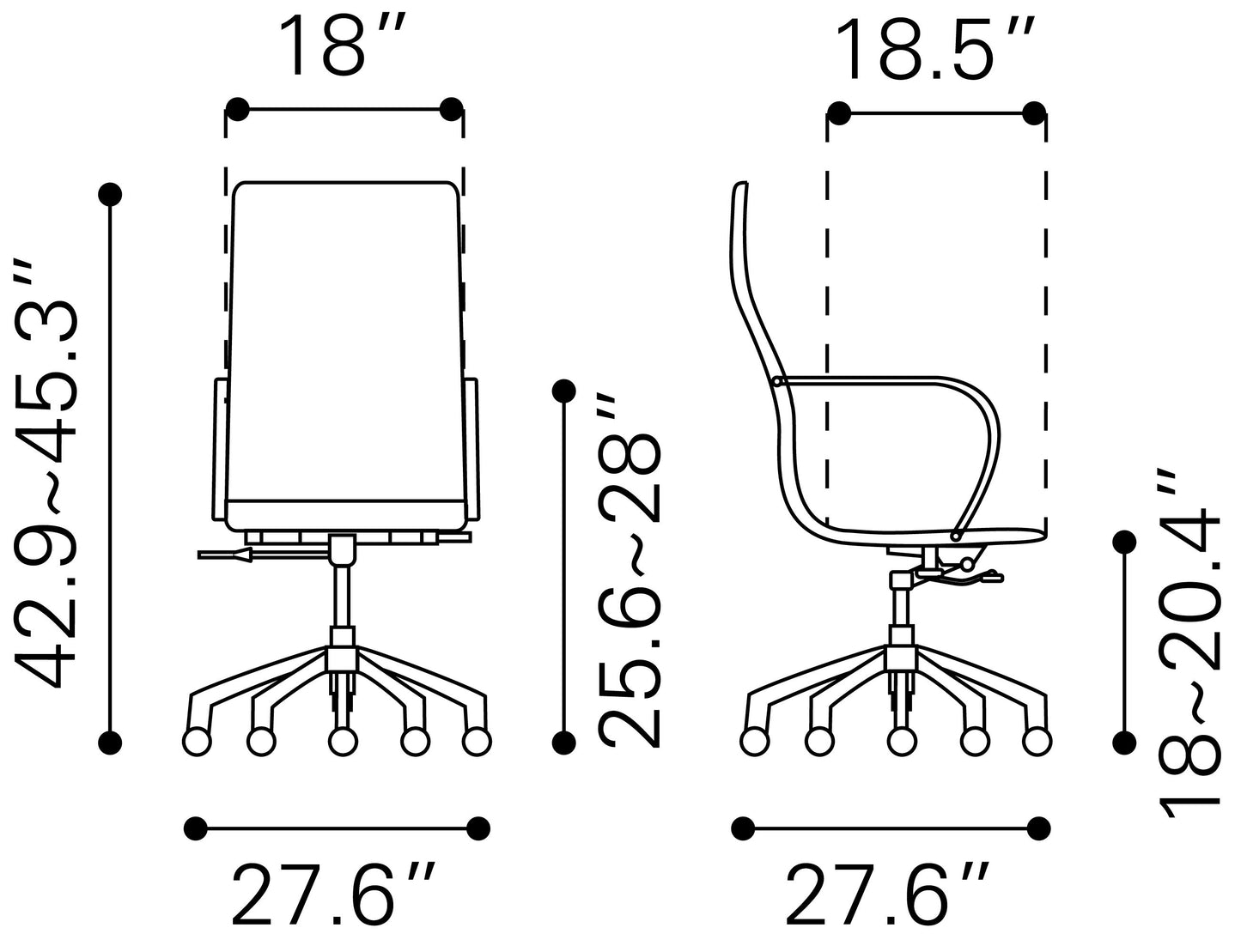 High Back Office Chair Taupe - Modern & Ergonomic Seating for Home & Office