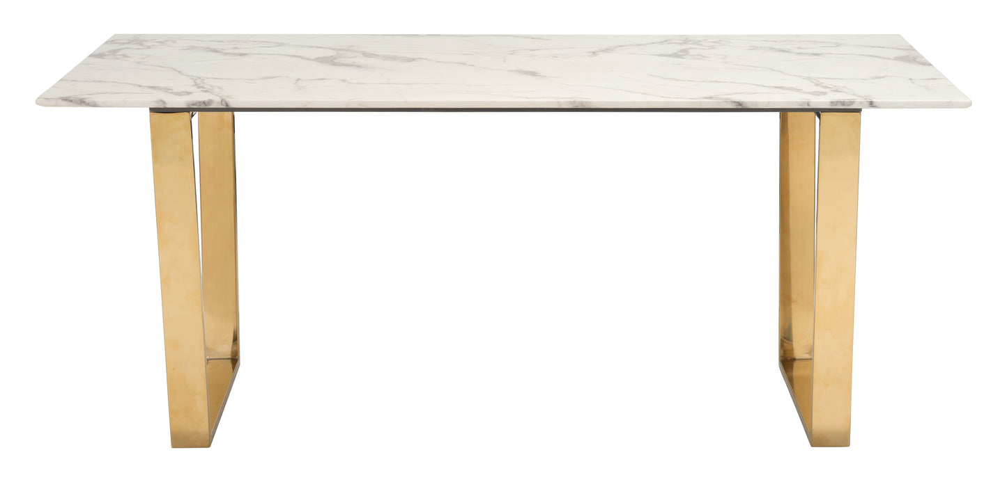 Dining Table White & Gold - Elegant & Durable Dining Table for Stylish Spaces