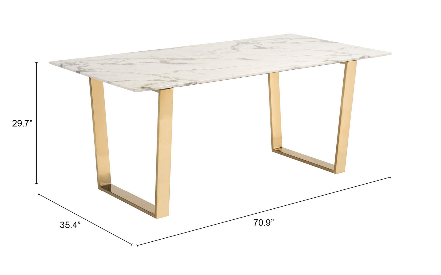 Dining Table White & Gold - Elegant & Durable Dining Table for Stylish Spaces