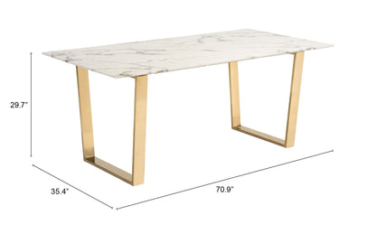 Dining Table White & Gold - Elegant & Durable Dining Table for Stylish Spaces