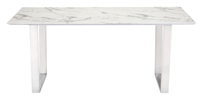 Dining Table White & Silver - Elegant & Durable Dining Table for Stylish Spaces