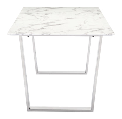 Dining Table White & Silver - Elegant & Durable Dining Table for Stylish Spaces