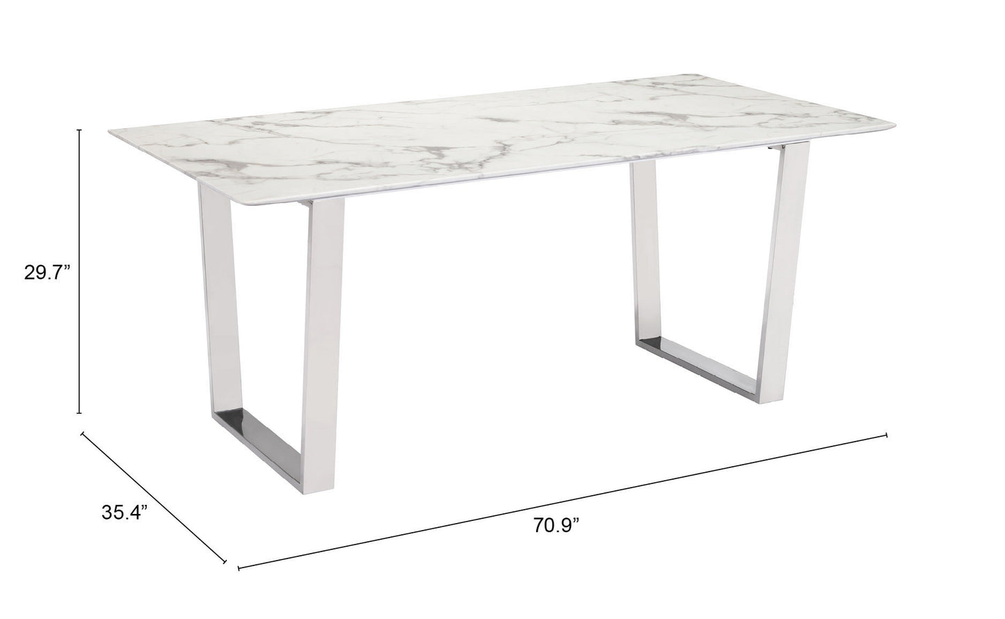Dining Table White & Silver - Elegant & Durable Dining Table for Stylish Spaces