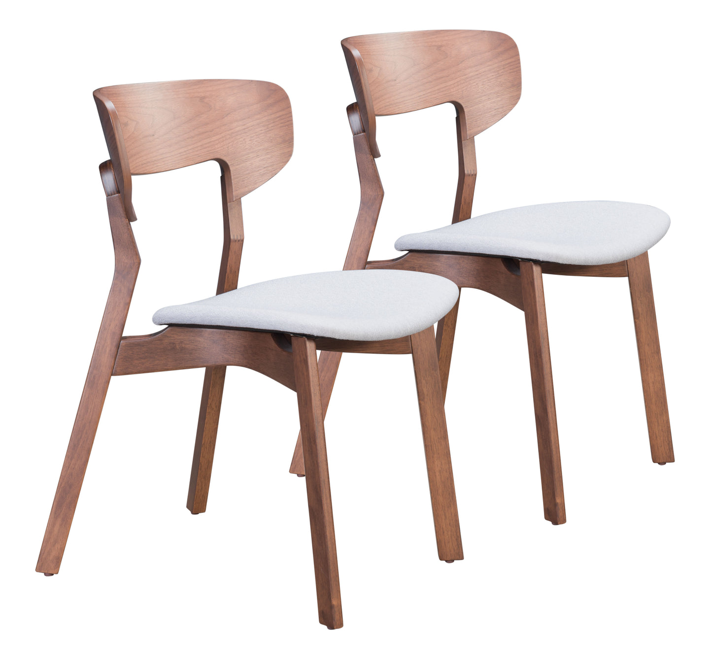 Chaise de salle à manger Russell (lot de 2) Noyer et gris clair