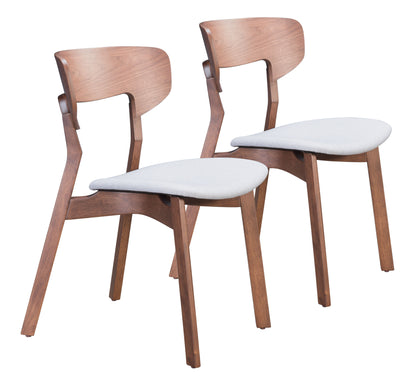 Chaise de salle à manger Russell (lot de 2) Noyer et gris clair