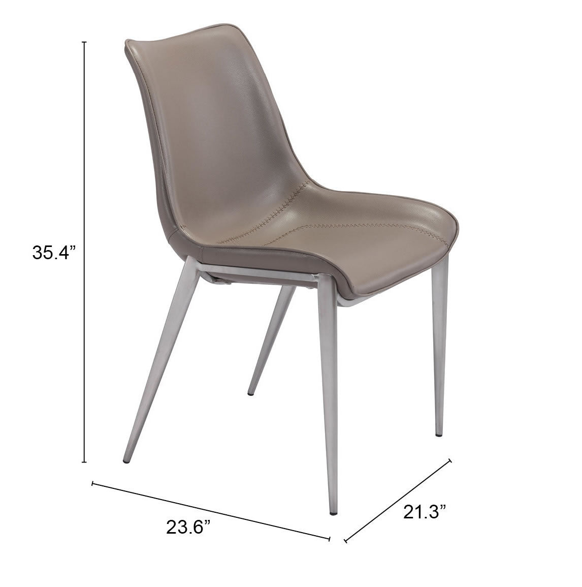 Dining Chair (Set of 2) Brown & Silver - Modern & Ergonomic Seating for Home & Office