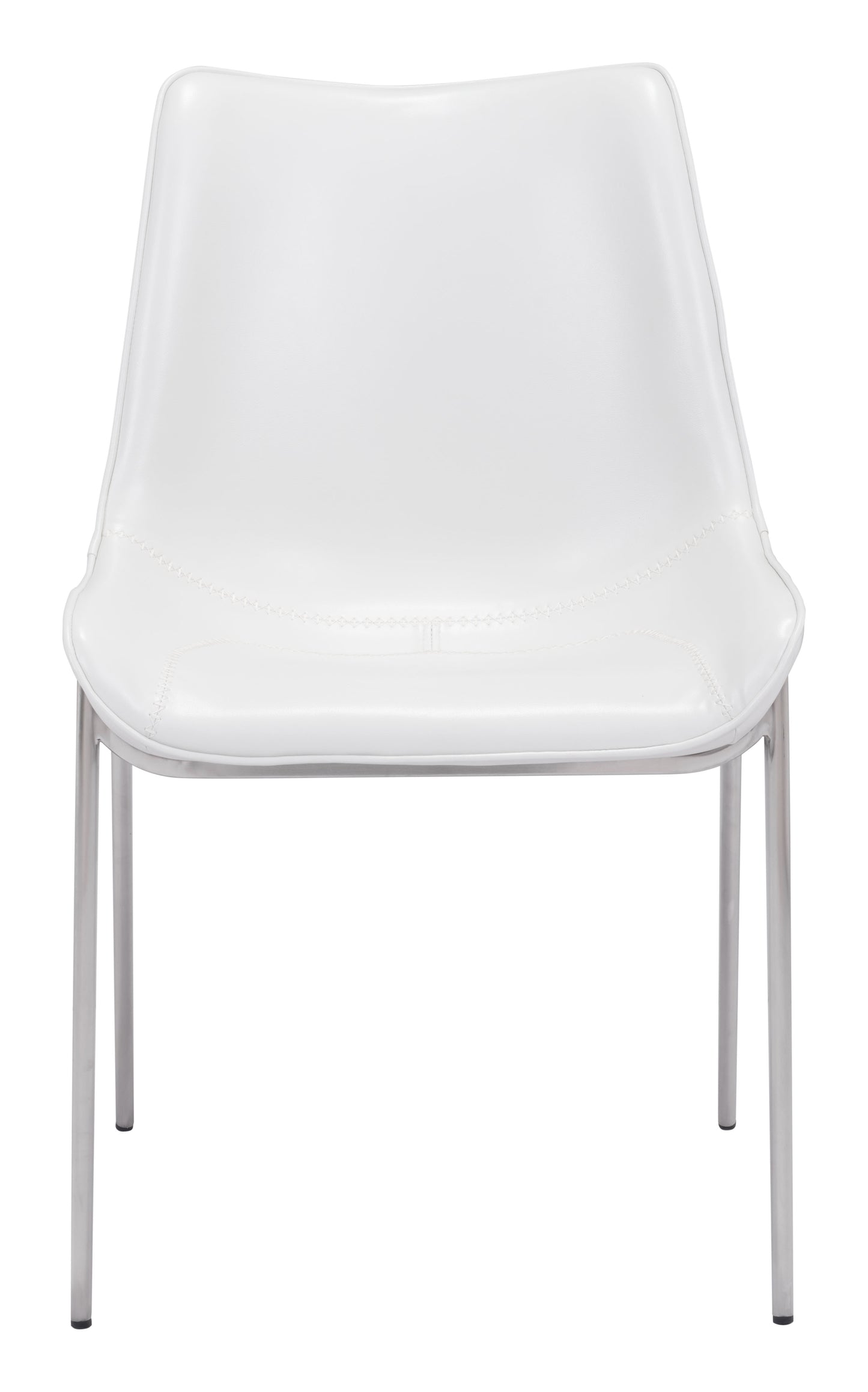 Dining Chair (Set of 2) White & Silver - Modern & Ergonomic Seating for Home & Office